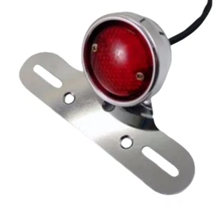 Chrome RETRO TAIL BRAKE LIGHT LAMP CAFE RACER BOBBER CHOPPER OLD School Cruiser - Picture 1 of 6
