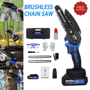 Cordless 6" Electric Mini Chainsaw Chainsaw Cordless for Tree Cutter Pruning Saw - Picture 1 of 11