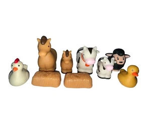 Lote de 9 piezas mixtas de plástico animales de granja vaca pollo pato jeje - Imagen 1 de 15