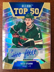 2019-20 Upper Deck Allure Top 50 Blue Auto Nico Sturm  Rookie Autograph RC Avs