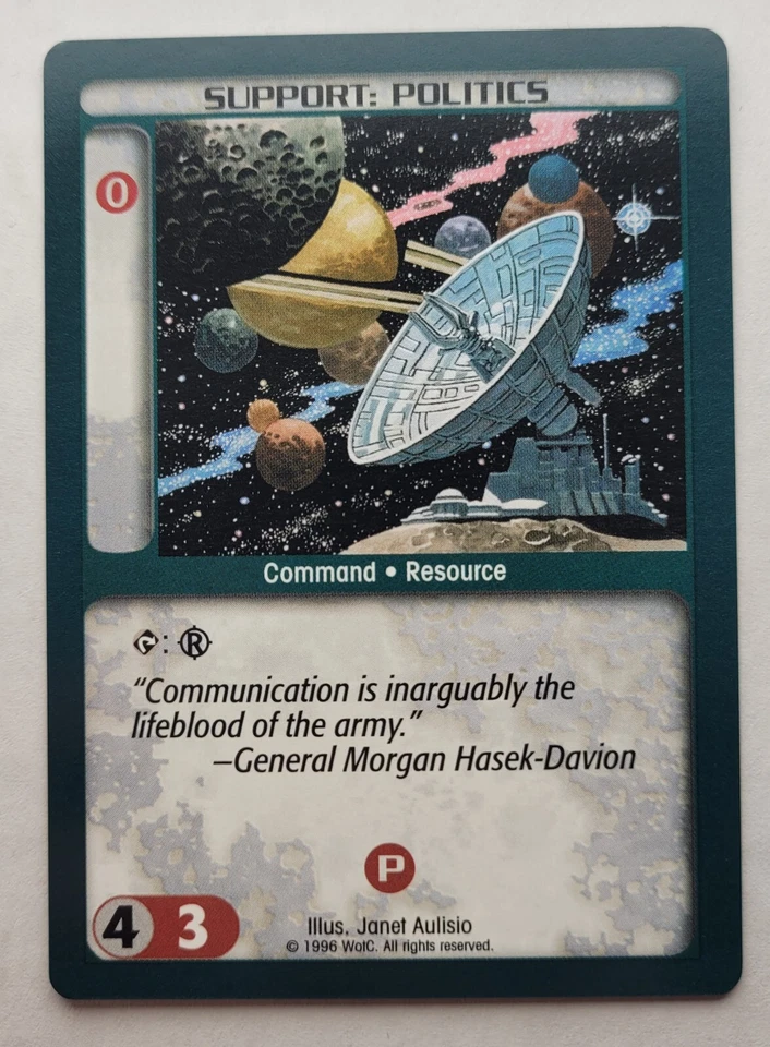 BattleTech CCG: SUPPORT: POLITICS 3 | Common | SAVE UP TO 25% | Unltd. - Image 1 of 1