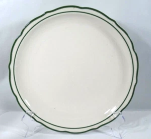 VINTAGE SYRAKUS PORZELLAN 11 1/4" SPEISETELLER "GRÜNER RAND" GEWELLTER RAND - Bild 1 von 4