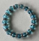 Bracelet extensible à facettes bleu clair résine cristal perles autrichien tchèque zc