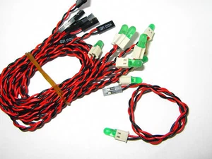 10 x 5mm Green Diffused LEDs 3v with 13" Leads - LED Lights Diode Leaded Wired - Picture 1 of 1