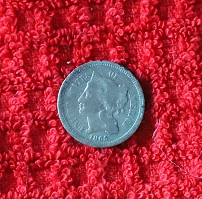 1865-P Three Cent (3c) Nickel - FREE SHIPPING! - Image 1 of 2