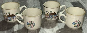 Vintage International Tableworks Heartland Village Coffee Mugs Set Of 4 - Picture 1 of 7