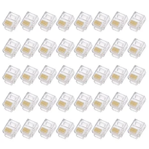 Telephone Modular Plug Male RJ11/RJ12 6P6C Clear 40pcs - Photo 1/5
