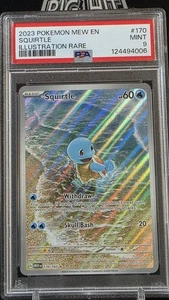 2023 POKEMON SV 151 ILLUSRATION RARE MEW EN SQUIRTLE PSA 9 MINT - Picture 1 of 2