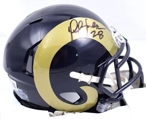 Marshall Faulk Autographed Rams 00-16 Speed Mini Helmet - Beckett W Hologram - Picture 1 of 10