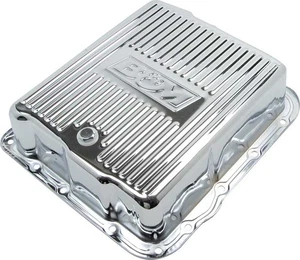 B&M; TH700-R4/4L60/4L60E/4L65E;  Deep Cast Aluminum Transmission Pan; Chrome; - Picture 1 of 1
