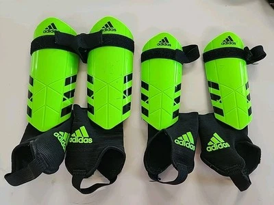 Adidas Espinilleras Niño Mediano y Grande 2 Pares Negro Verde Junior Fútbol Niños Foto 1 de 4
