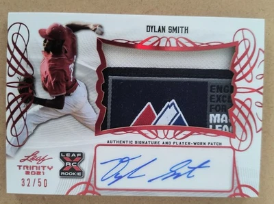 2021 Leaf Trinity Dylan Smith Detroit Tigers Rookie Patch Auto /50 - Image 1 of 4