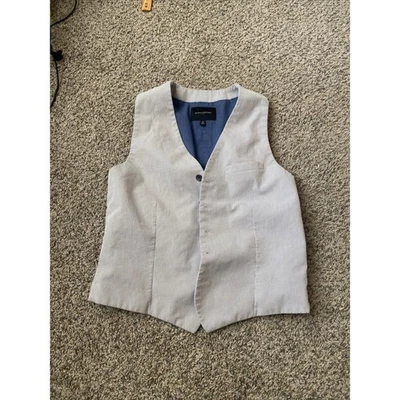 Banana Republic Mens Vest Medium Gray Pinstripe Dressy Business Casual - Image 1 of 4