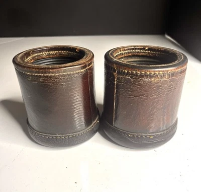 2 tazas dados de cuero vintage pátina, cosidas, interior acanaladas Foto 1 de 4