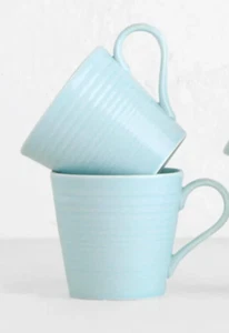 Pair of Royal Doulton Gordon Ramsay Coffee Cups Blue Maze Blue Porcelain - Picture 1 of 7