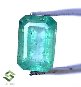 7x4.75 mm Certified Natural Emerald Octagon Cut 0.85 CTS Untreated Loose Gems - Picture 1 of 7