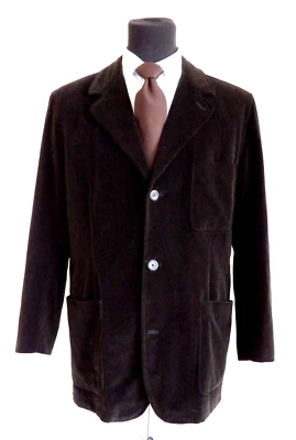 Ermenegildo Zegna три кнопки Неру вариант коричневый бархат костюм сделано в Италии ~ 42L - Изображение 1 из 4