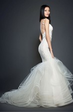 $3949 LAZARO 3713 LACE & TULLE MERMAID GOWN SIZE 12 SAMPLES MULTIPLES