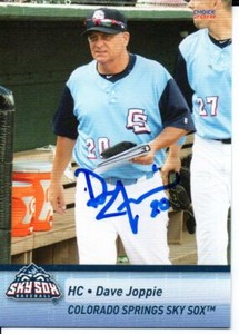 Dave Joppie 2018 Colorado Springs Sky Sox Autographed Signed Card