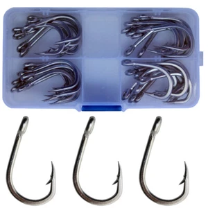 30Pcs Big Game Stainless Steel Fishing Hook Strong Fish Hook Saltwater 10884 - Picture 1 of 8