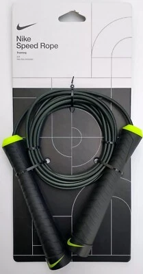 Cuerda de velocidad Nike para entrenamiento cuerda de 9 pies ajustable negra con verde neón  Foto 1 de 4