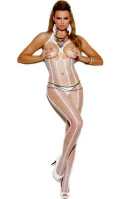 BODYSTOCK VIVACE BUSTO ABIERTO CROCHET RAYAS BLANCAS ENTREPIERNA ABIERTA Talla Única - Nuevo Foto 1 de 3