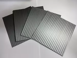 G Scale Textured Corrugated Metal Roof for Trains - Four 8"x4" Plastic Sheets - Picture 1 of 3