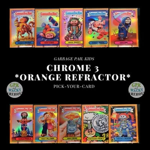 2020 GARBAGE PAIL KIDS CHROME 3 ORANGE REFRACTOR PICK YOUR CARD SINGLES - Picture 1 of 21