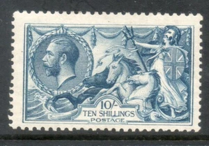 1918 10 Dull Blue Bradbury seahorse Sg 417 N75 (1) MH mint Cat - Picture 1 of 2