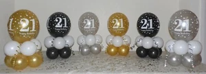 21. Geburtstag - 6 oder 12er Pack Tischballon Dekoration Display Kit - kein Helium - Bild 1 von 3