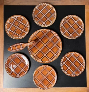 RARO Piatti Piatti Piatti Ceramica Vintage Elba Metà Secolo Torte Ceramica Italia - Foto 1 di 15