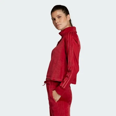 Camiseta corta Adidas Sport ID terciopelo cuello embudo para mujer Foto 1 de 4