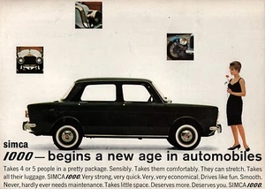 Simca 1000 "A New Age" Original Farbanzeige von 1962  - Bild 1 von 1