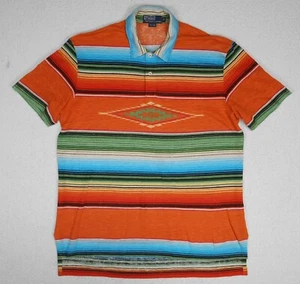 Polo Ralph Lauren Men’s 100% Linen Mexican Sarape Polo Shirt Medium (23X28) - Picture 1 of 4