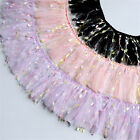 1 Yard Gauze Ruffle Tassel Trim Pleated Tulle Fringe Lace Ribbon Sewing Fabric