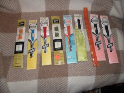 VINTAGE  MULTICOLOR ZIPPERS CONMAR-TALON & AMERICAN THREAD --SET OF 9 - Image 1 of 4