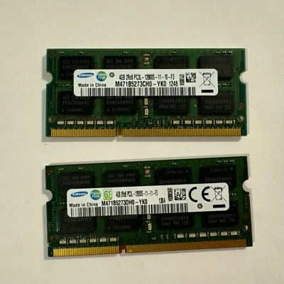 2x SAMSUNG 4GB 2Rx8 PC3L 12800S Laptop Memory Ram Used Perfect Condition - Image 1 of 2