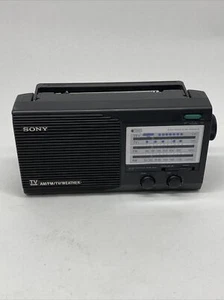 Vtg Sony ICF-34 TV Sound AM/FM/Weather Portable Radio Electric or Battery Tested - Picture 1 of 6