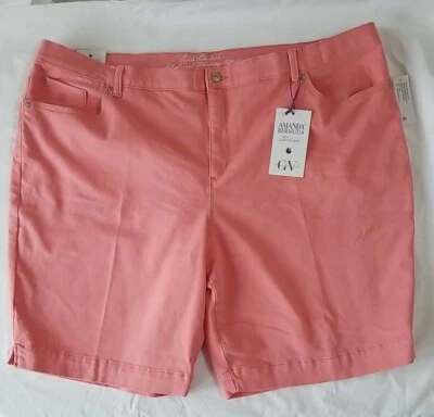 NWT Gloria Vanderbilt Amanda Bermuda Denim Shorts Size 24W Stretch Marjan Rose - Image 1 of 4