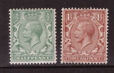 1912 Royal Cypher ½d MNH and 1½d Mint hinged, SG 354 and 364
