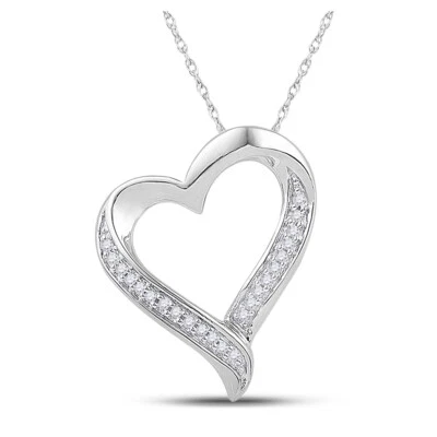 Colgante fino corazón diamante amarillo L U diamantes 10K 1/10 CT Foto 1 de 2
