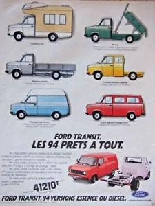 PUBLICITÉ DE PRESSE 1981 FORD TRANSIT LES 94 PRETS A TOUT - ADVERTISING - Picture 1 of 1
