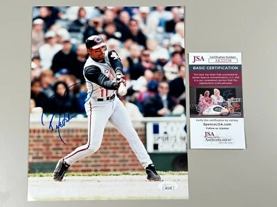 Barry Larkin Signed 8x10 Photo JSA COA Cincinnati Reds HOF MVP Gold Glove WS C - Image 1 of 4
