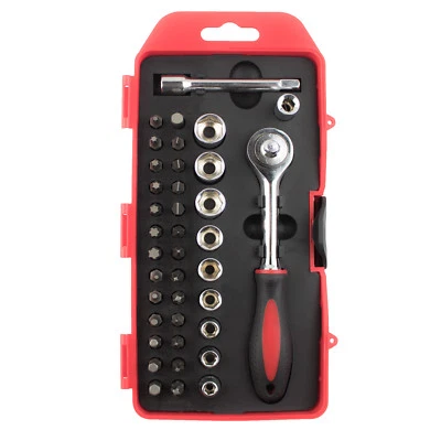 KING 38 PC Compact Bit and Socket Set w/ Stubby Ratchet Handle & Extension Bar - Image 1 of 4