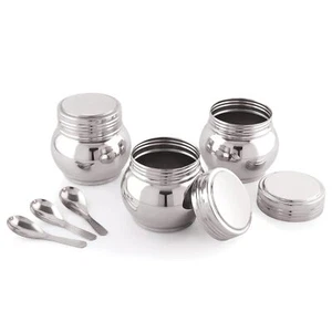Stainless Steel Pickle Serving Containers with Lid & Spoon 350Ml - Picture 1 of 6
