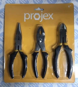 3 Piece Assorted Hand Plier Tool Set - DIY Household/Office - Soft Grip Handle - Picture 1 of 4