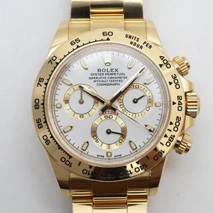 2020s Mint Rolex 116508 Cosmograph Daytona 40mm 18k Yellow Gold White Dial Watch - Picture 1 of 13