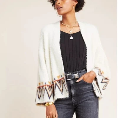 Suéter cárdigan tejido Anthropologie Flynn con patrón geométrico Foto 1 de 4