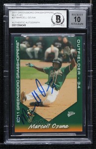 2011 Sports Greensboro Grasshoppers Marcell Ozuna #27 BAS Certified BGS Encased