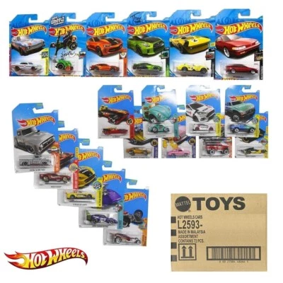 Coches de juguete fundidos a presión básicos estuche aleatorio Mattel Hot Wheels 72 unidades Foto 1 de 4